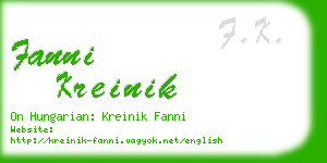 fanni kreinik business card